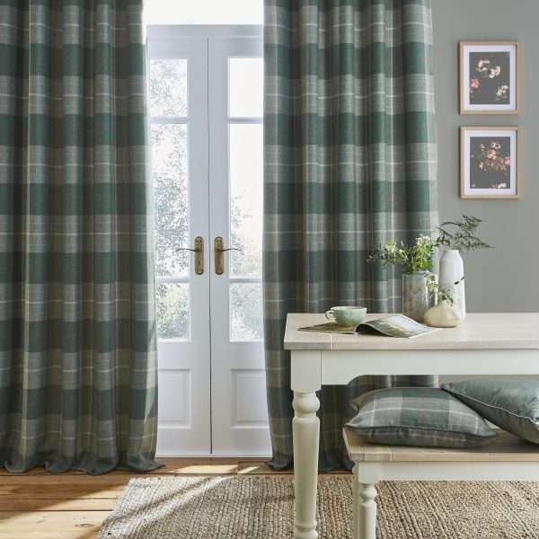 Laura Ashley Alfriston Check Sage Blackout Curtains
