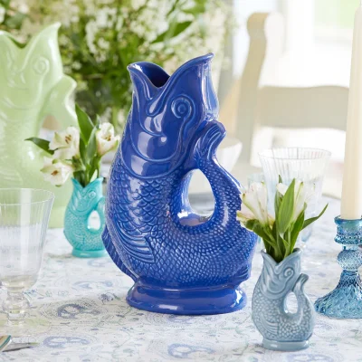 Gurgly Azure Blue Large Glug Jug lifestyle image on