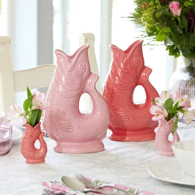 Gurgly Glug Jug in coral lifestyle shot