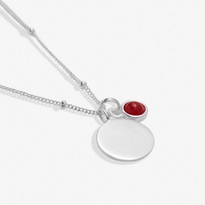 Joma Jewellery Sterling Silver Birthstone A Little 'January' Necklace detail photo