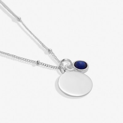 Joma Jewellery Sterling Silver Birthstone A Little 'September' Necklace jjs0078 detail image on white background