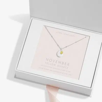 Joma Jewellery Sterling Silver Birthstone A Little 'November' Necklace in gift box