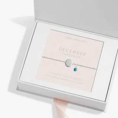 Joma Jewellery Sterling Silver Birthstone A Little 'December' Bracelet in gift box