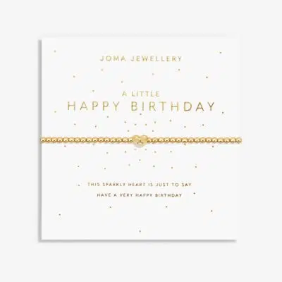 Joma Jewellery A Little 'Happy Birthday' Bracelet In Gold Plating 7579 on poem card