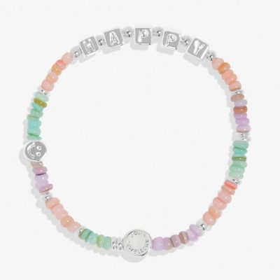 Joma Jewellery Children's Happy Little Moments 'Be Happy' Bracelet In Silver Plating C737 on white background