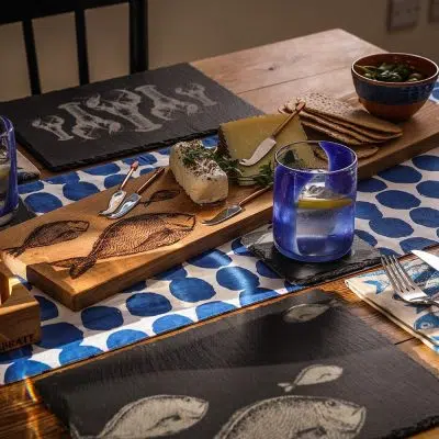 Scottish Made Large Oak Platter - Fish Repeat