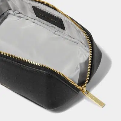 Katie Loxton Small Makeup Bag in black open