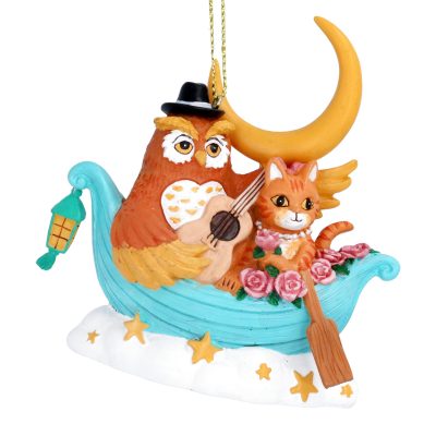 Gisela Graham Resin Dec – Owl/Pussycat in Boat