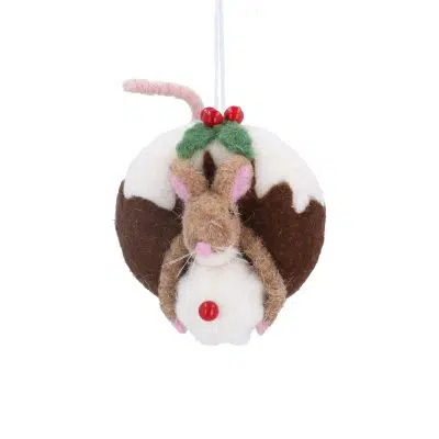Gisela Graham Wool Dec – Mouse in Pudding