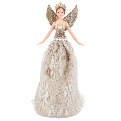 Gisela Graham Acrylic Tree Topper – Lux Gold Lace Fairy