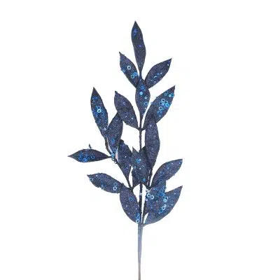 Gisela Graham Spray 65cm – Blue Sparkling Leaf