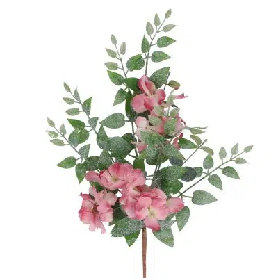 Gisela Graham Branch 57cm – Pink Hydrangea/Green Leaf