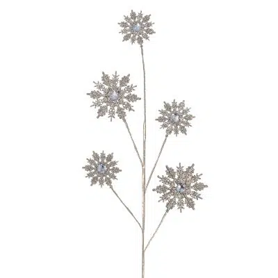 Gisela Graham Branch 83cm – Gold Sparkle/Diamante Snowflake