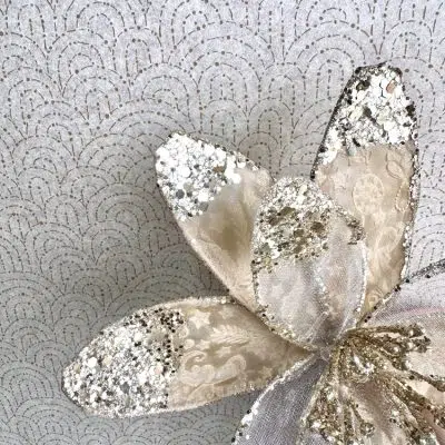 Gisela Graham Gold Polyester Clip on Flower