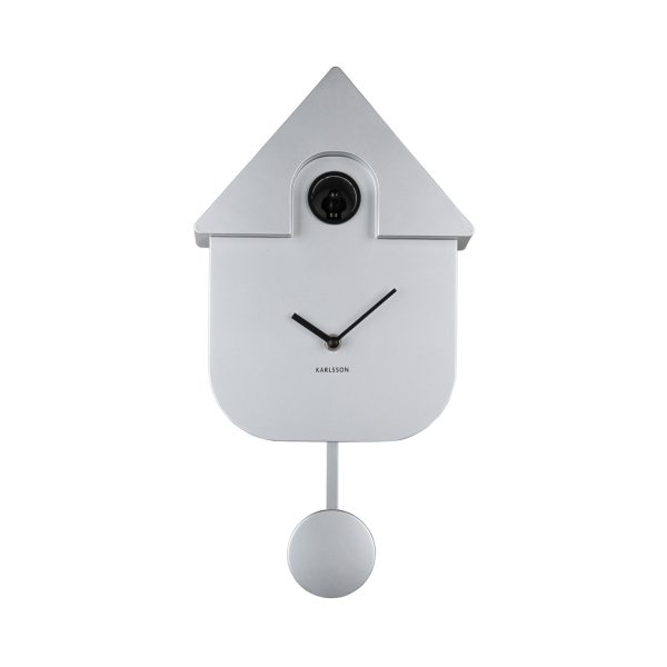 Karlsson Wall Clock Modern Cuckoo Metallic silver