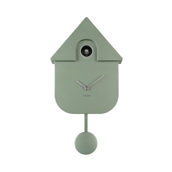 Karlsson Wall Clock Modern Cuckoo Metallic Jungle Green