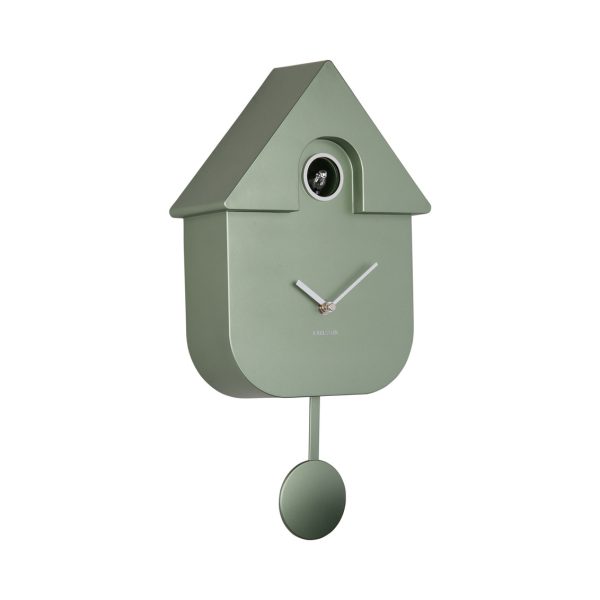 Karlsson Wall Clock Modern Cuckoo Metallic Jungle Green