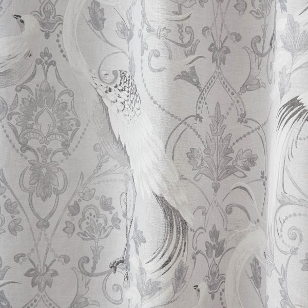 Laura Ashley Tregaron Silver Readymade Eyelet Curtains close up