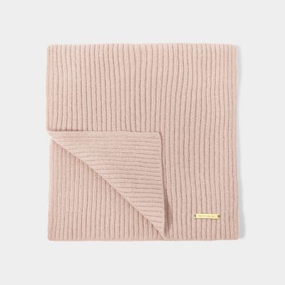 Katie Loxton Knitted Scarf in Nude Pink