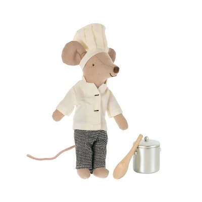 Maileg Chef mouse w. soup pot and spoon