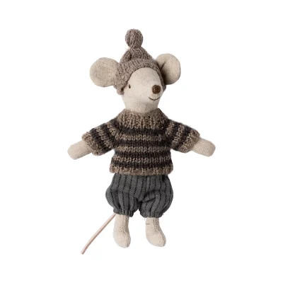 Maileg Winter mouse with ski set, Big sister - Rose