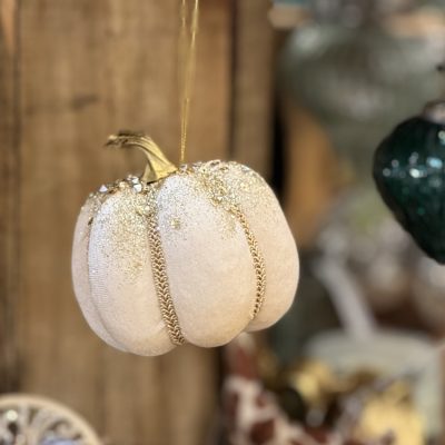 Festive Hanging Gold Sequin Pumpkin