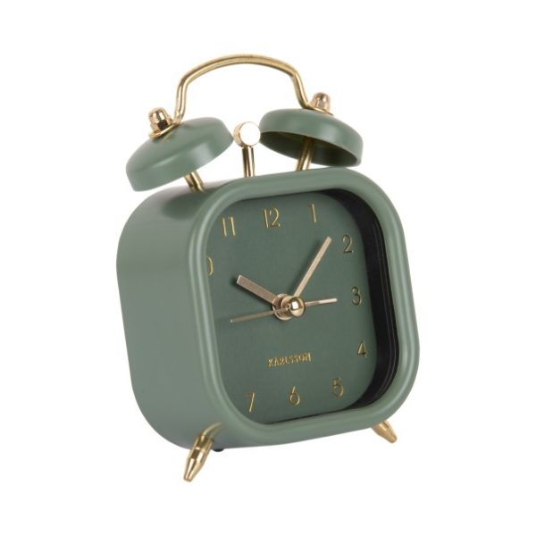 Karlsson Alarm Clock Metallic Glam SquareJungle Green