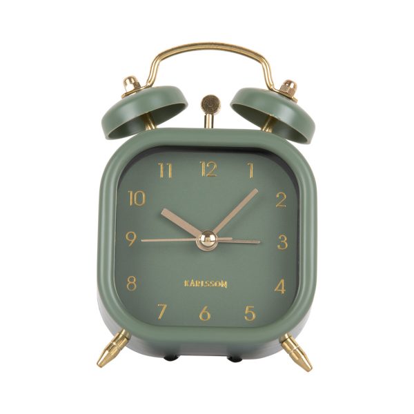Karlsson Alarm Clock Metallic Glam SquareJungle Green