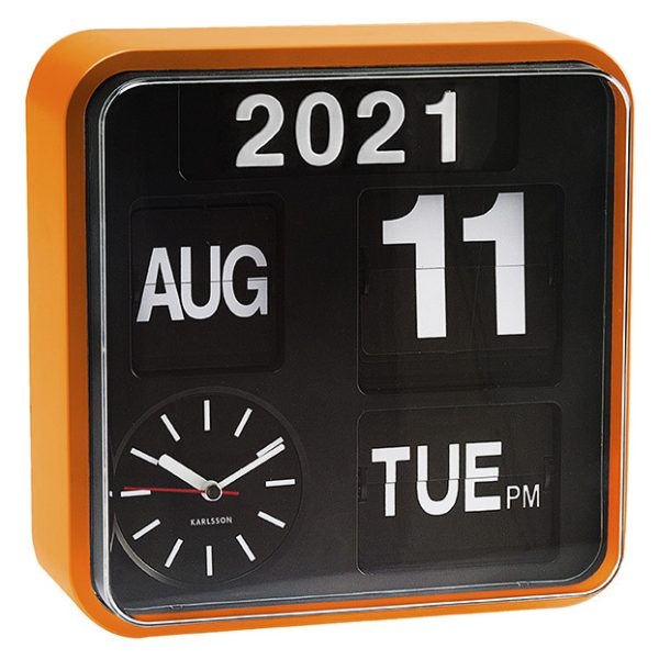 Karlsson Wall Clock Mini Flip Orange