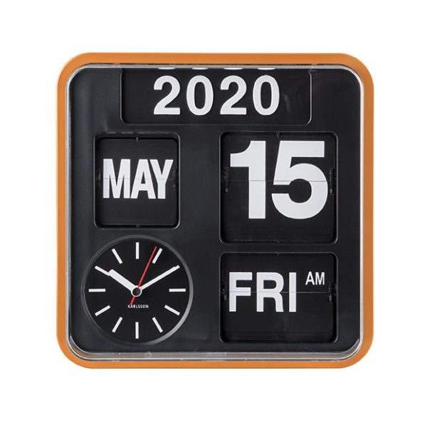 Karlsson Wall Clock Mini Flip Orange