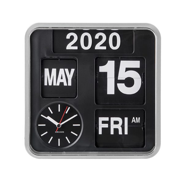 Karlsson Wall Clock Mini Flip Silver