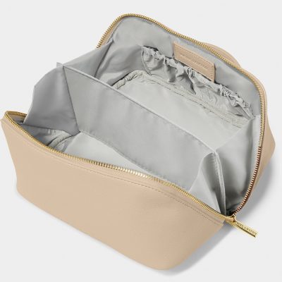 Katie Loxton Medium Makeup / Wash Bag Light Taupe zip