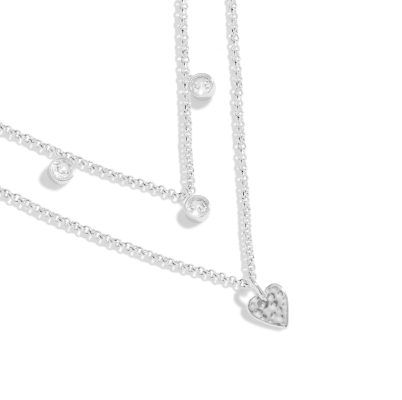 Joma Jewellery Lumia Hammered Heart Silver Necklace