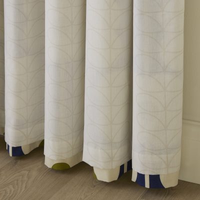 Orla Kiely Abacus Flower Navy Ready Made Curtains Eyelet Lining
