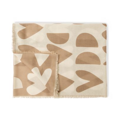 Alternative view of Katie Loxton Printed Scarf Large Heart Taupe / Ecru