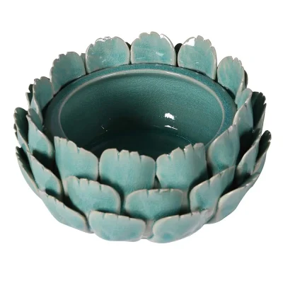 Alternative view of Light Blue Flower Candle Holder