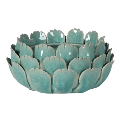 Light Blue Flower Candle Holder