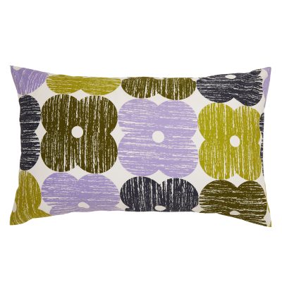 Orla Kiely Textured Flower Lilac/Moss Duvet Cover Set pillowcase