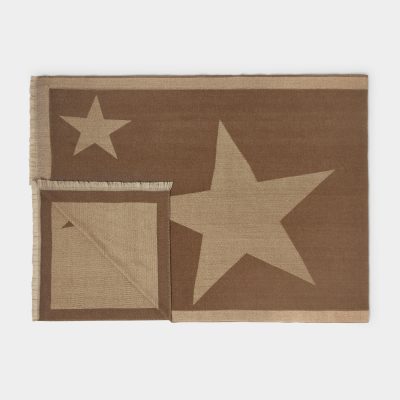Katie Loxton Large Star Blanket Scarf in Chocolate And Soft Tan
