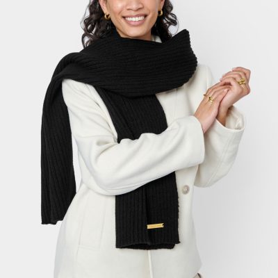 Katie Loxton Knitted Scarf in Black