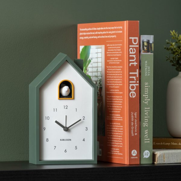 Karlsson Alarm Clock Modern Cuckoo Jungle Green front