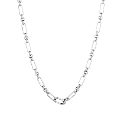 Silver Piaf Chain Necklace on white