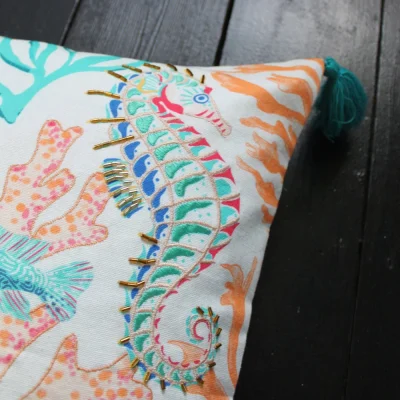 House of Disaster Coral Sea Cushion corner detail