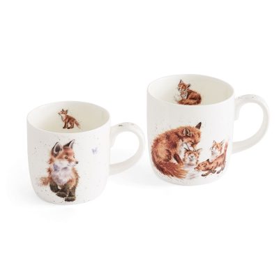 Wrendale 'The Foxes' Fox parent and Child Mug Gift Set