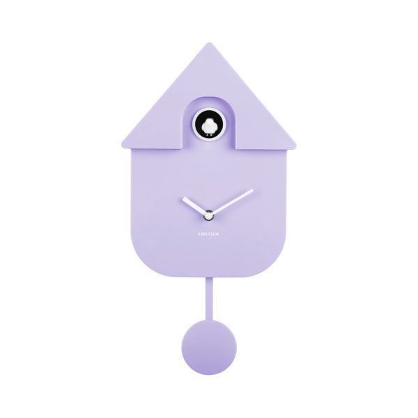 Karlsson Wall Clock Modern Cuckoo Soft Purple