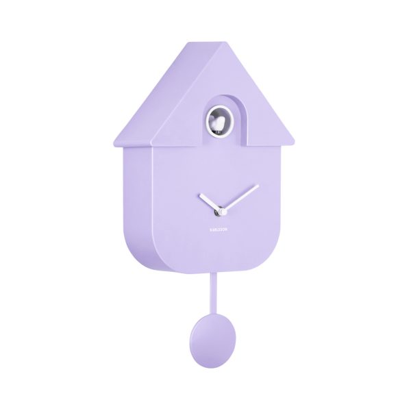 Karlsson Wall Clock Modern Cuckoo Soft Purple