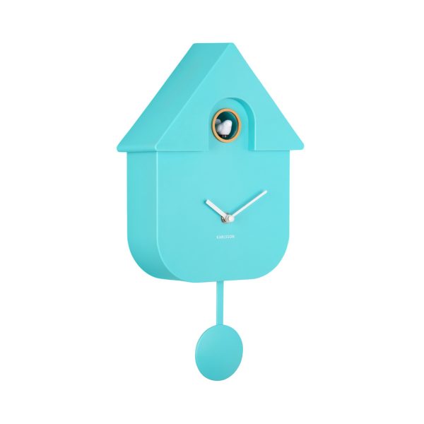 Karlsson Wall Clock Modern Cuckoo Turquoise blue