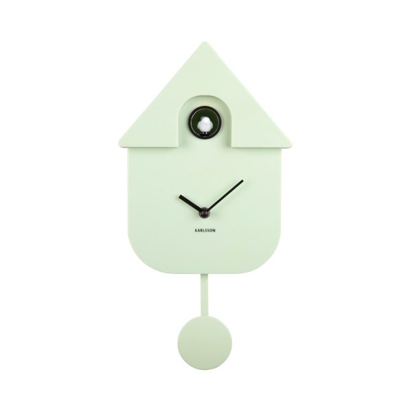 Karlsson Wall Clock Modern Cuckoo Soft Green