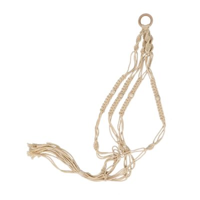 Gisela Graham Natural String & Bead Pot Cover/Plant Hammock