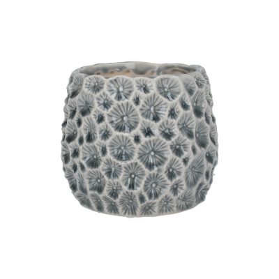 Gisela Graham Grey Stoneware Crater Pot Cover, Small